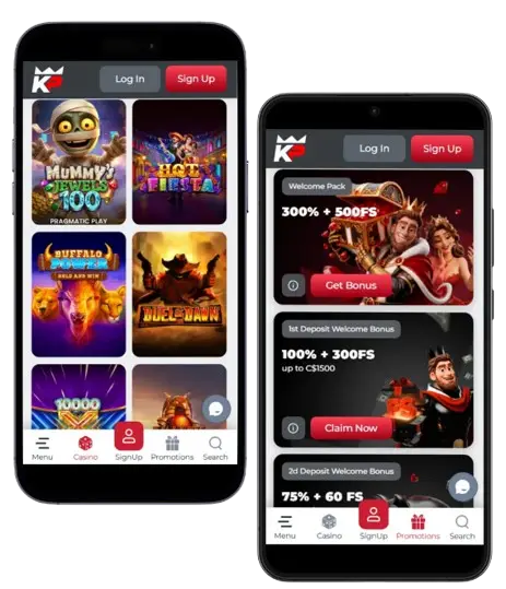 KingPari Casino on Mobile